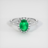 0.96 Ct. Emerald Ring, Platinum 950 1