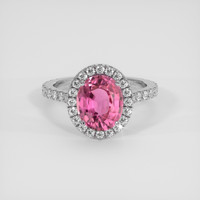 3.26 Ct. Pink Sapphire Ring, Platinum 950 1