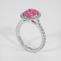 3.26 Ct. Pink Sapphire Ring, Platinum 950 2