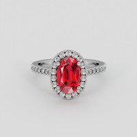 2.42 Ct. Pinkish Red Ruby Ring, Platinum 950 1