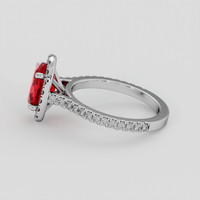 2.42 Ct. Pinkish Red Ruby Ring, Platinum 950 4