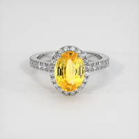 4.04 Ct. Yellow Sapphire Ring, Platinum 950 1
