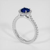 0.86 Ct. Blue Sapphire Ring, Platinum 950 2