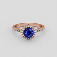 1.30 Ct. Blue Sapphire Ring, 14K Rose Gold 1