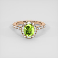 2.00 Ct. Green Peridot Ring, 14K Rose Gold 1