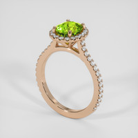 2.00 Ct. Green Peridot Ring, 14K Rose Gold 2