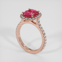 3.10 Ct. Reddish Pink Sapphire Ring, 14K Rose Gold 2