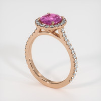 1.51 Ct. Pink Sapphire Ring, 14K Rose Gold 2