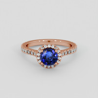 1.03 Ct. Blue Sapphire Ring, 14K Rose Gold 1