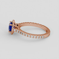 1.03 Ct. Blue Sapphire Ring, 14K Rose Gold 4