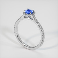 0.56 Ct. Blue Sapphire Ring, 10K White Gold 2