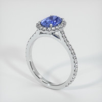 1.13 Ct. Blue Sapphire Ring, 14K White Gold 2