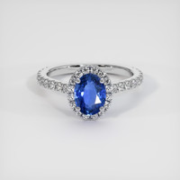 1.22 Ct. Blue Sapphire Ring, 14K White Gold 1