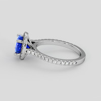 2.14 Ct. Blue Sapphire Ring, 14K White Gold 4