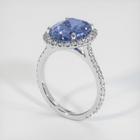 5.14 Ct. Blue Sapphire Ring, 14K White Gold 2