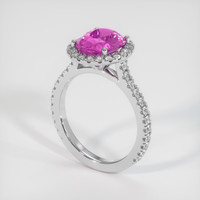 3.08 Ct. Sapphire Ring, 14K White Gold 2