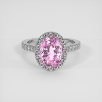 4.25 Ct. Pink Sapphire Ring, 14K White Gold 1