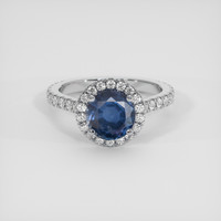 2.24 Ct. Blue Sapphire Ring, 14K White Gold 1