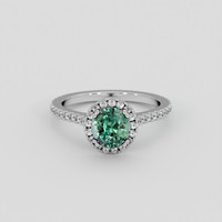 2.08 Ct. Bluish Green Sapphire Ring, 14K White Gold 1