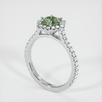 0.89 Ct. Green Sapphire Ring, 14K White Gold 2