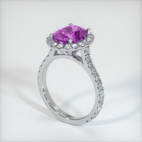 2.55 Ct. Pinkish Purple Sapphire Ring, 14K White Gold 2