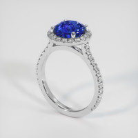 3.09 Ct. Blue Sapphire Ring, 18K White Gold 2