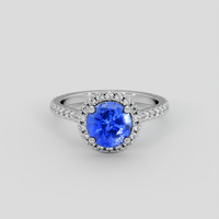 2.14 Ct. Blue Sapphire Ring, 18K White Gold 1