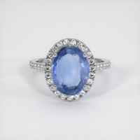 5.14 Ct. Blue Sapphire Ring, 18K White Gold 1