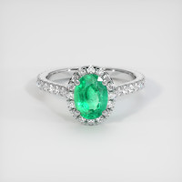 1.34 Ct. Emerald Ring, 18K White Gold 1