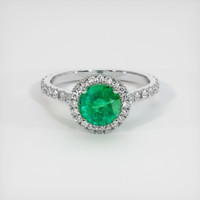 1.13 Ct. Emerald Ring, 18K White Gold 1