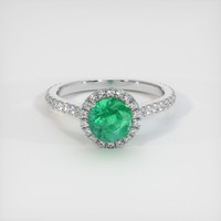 1.13 Ct. Emerald Ring, 18K White Gold 1