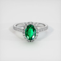 1.21 Ct. Emerald Ring, 18K White Gold 1