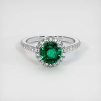 1.23 Ct. Emerald Ring, 18K White Gold 1