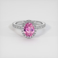 2.01 Ct. Pink Sapphire Ring, 18K White Gold 1