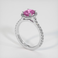 2.01 Ct. Pink Sapphire Ring, 18K White Gold 2