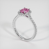 1.20 Ct. Pink Sapphire Ring, 18K White Gold 2