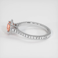 1.09 Ct. Padparadscha Sapphire Ring, 18K White Gold 4