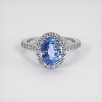 2.25 Ct. Sapphire Ring, 18K White Gold 1
