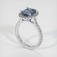 2.50 Ct. Greyish Blue Sapphire Ring, 18K White Gold 2