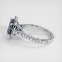 2.50 Ct. Greyish Blue Sapphire Ring, 18K White Gold 4