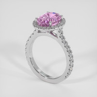 4.25 Ct. Pink Sapphire Ring, 18K White Gold 2