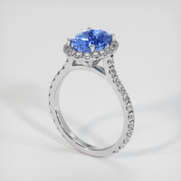 2.57 Ct. Blue Sapphire Ring, 18K White Gold 2