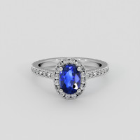 1.56 Ct. Blue Sapphire Ring, 18K White Gold 1