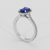 1.56 Ct. Blue Sapphire Ring, 18K White Gold 2