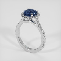 2.24 Ct. Blue Sapphire Ring, 18K White Gold 2
