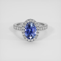 2.89 Ct. Blue Sapphire Ring, 18K White Gold 1