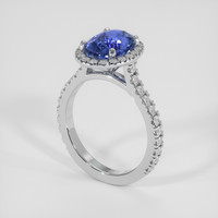 2.89 Ct. Blue Sapphire Ring, 18K White Gold 2