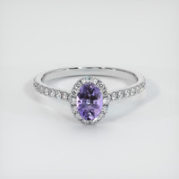 0.61 Ct. Sapphire Ring, 18K White Gold 1