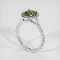 2.58 Ct. Greenish Yellow Sapphire Ring, 18K White Gold 2
