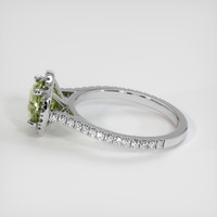 2.58 Ct. Greenish Yellow Sapphire Ring, 18K White Gold 4